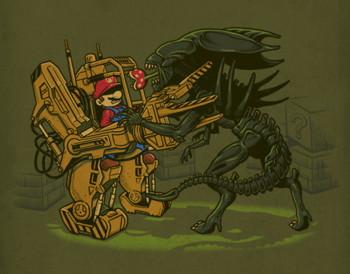 it8bit:  Alien Fighting Created by Ben Chen Up for voting at the Threadless.