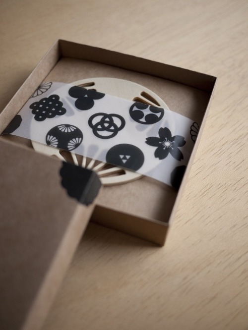 Kamon (Japanese family crest) coaster by designers Saori Kajiwara and Matt Innes