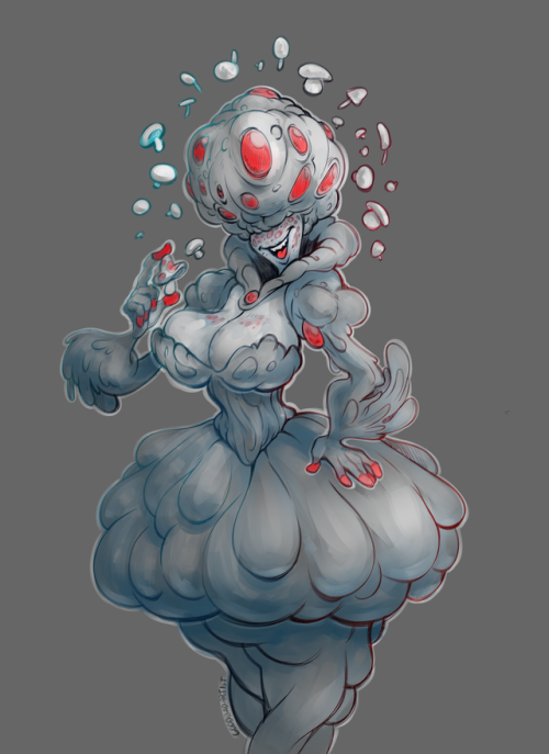 goodbadartist:Quick doodle of weird mushroom lady