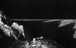 magictransistor: Lucien Rudaux. Views from the surface of the Moon. 1900s.