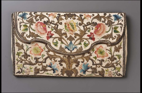 heaveninawildflower: Pocketbook (1755). Turkish (for the European market).  Silk embroidered with si