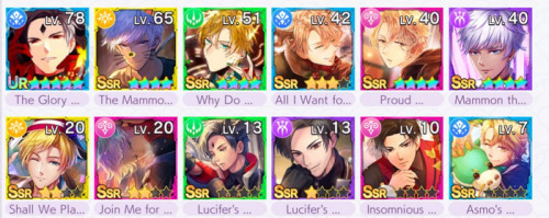 0beyme:  AM I A JOKE TO YOU, GAME?!Me: *is a Beel, Levi and Belphie stan*Game: Take all these high cards of the guys you arent into.   I can take all those beautiful Lucifer cards from you. 