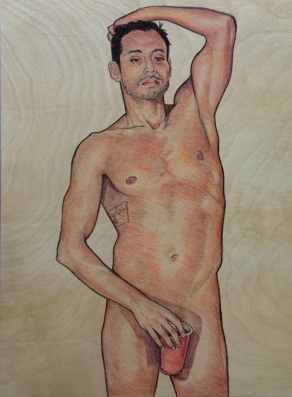 for-the-duke-of-paris:  matthewconwayart:  justin. color pencil on wood panel. 2015.