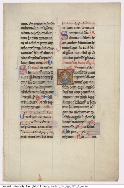 Leaf of Missal (use of Noyon) : manuscript, [ca. 1240-ca. 1250]MS Typ 120.1 Houghton Library, Harvar