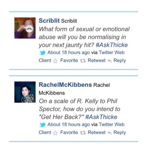 VH1’s #askThicke hashtag backfires a bit.