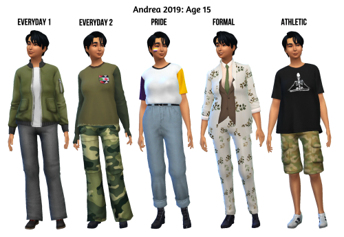 alainas-sims: Andrea Lombardo: 2019 Lookbook Andrea Chun Lombardo is 15 years old. They are the twin