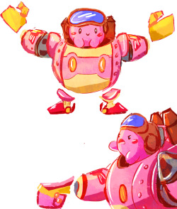 cherryberrylemon:  I nearly screamed when I saw yesterday’s Nintendo Direct all of that glorious Kirby news meant I had to draw something even tho I’m terrible at mechs ;A; 