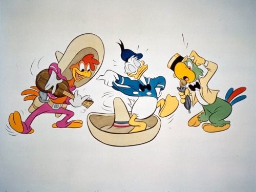 ‪Production and promotional art for Disney’s The Three Caballeros (1944). It’s a colorful film, but 