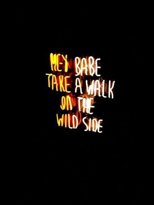 neonaddicts:  Hey babe, take a walk on the wild side.