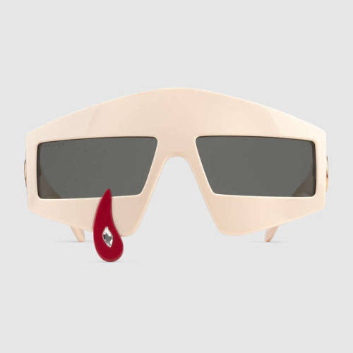 Gucci Men&rsquo;s Rectangular Frame Acetate Sunglasses S/S18 HollyWood Forever Collection $725