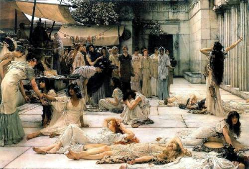 centuriespast:ALMA-TADEMA, LawrenceWomen of Amphissa1887Oil on canvas, 122 x 183 cmSterling and Fran