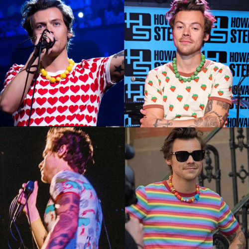 harryfashionarchive:Harry for ‘Harry’s House’ | April & May 2022All the custom Gucci ringer tees