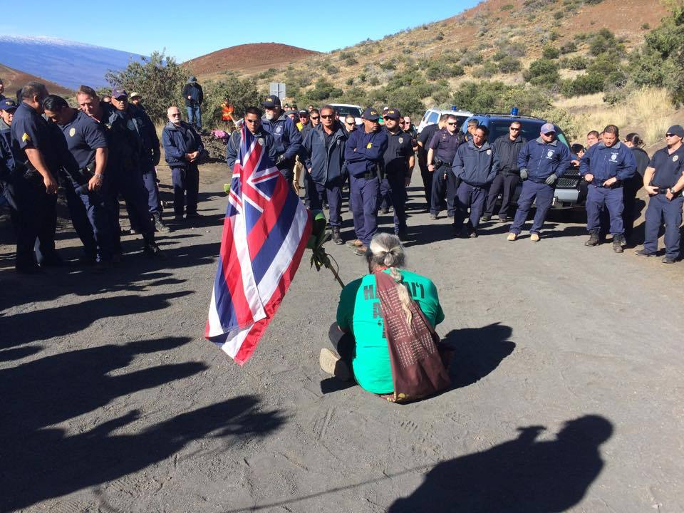 vaguepassion:A group of Native Hawaiians were arrested today after protesting the