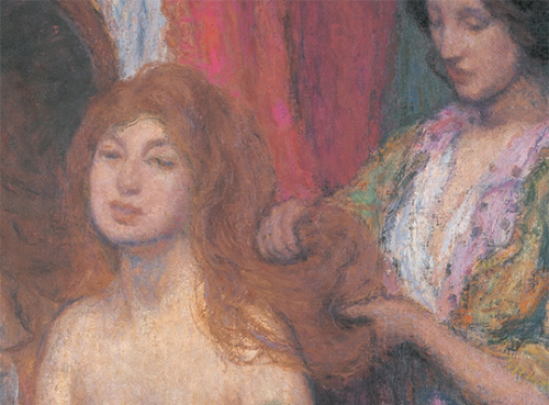 Hair, 1912.  Edmond Aman-Jean (French, 1860-1936)Untitled (Braiding Hair).  George Henry (