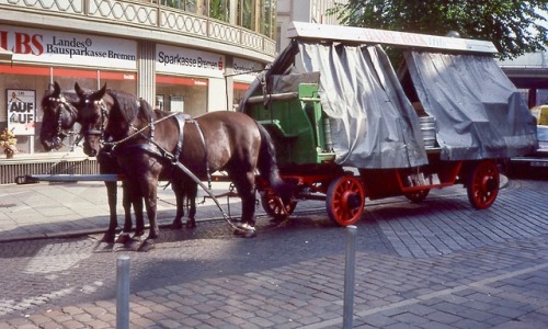 Bierwagen mit Pferde, Bremen, 1984.
