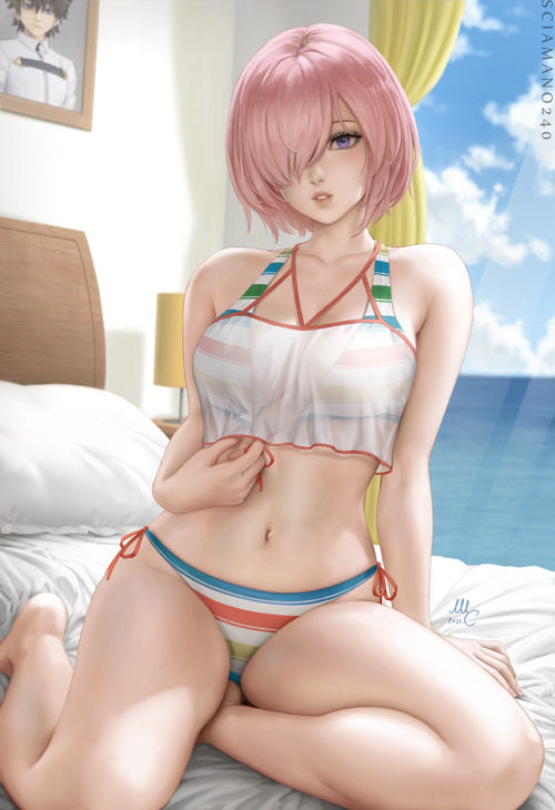 Mashu Kyrielight from Fate/Grand Order, in her summer skin. Second reward of the June Patreon pack. 