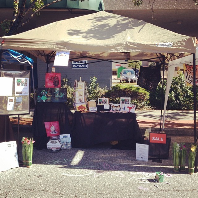 <p>

Ambleside Market happens every Sunday on Bellevue Avenue in West Vancouver, BC 10am -4pm</p><p>What a great day at Ambleside Market in West Vancouver yesterday! So many people, such great weather and really fabulous local finds! If you haven’t been yet, we highly recommend checking it out on a Sunday through October this year! As an avid farmer’s market goer, we love to shop local whenever we can, but this market is really something special. From organic non-gmo foods, to local artisans, to dog cookies, veggie dips, clothing and even locally made beauty products and live entertainment, there is no shortage of local finds! With over 50 vendors this past Sunday, we were fabulously surprised! </p><p>At the Make and Break Arts Foundation  booth yesterday, we featured our fundraising items to help support our studio this summer. Coastal Storm Gallery Masks in the Animal and Maple Leaf series, Art by Edy Greeting Cards and Magnets, and the French paintings and cards by Monika Blichar. Thank you to those of you who supported our fundraising! It’s wonderful to see how people of all ages, light up at the sight of art and creativity! We had chalk in front of our booth and kids of all ages helped themselves to being creative in the summer sun! We also gave away a PAINTING PARTY IN OUR STUDIO to a lucky winner too!</p><p>We featured art Cards by Monika and Edy, the #40paintingchallenge paintings by Monika and the fabulous Coastal Storm Gallery Masks. Cards are $4/each, masks $20 with a free painting class, and Monika’s paintings are $100 or $150 framed! If you are interested in some of the paintings, cards or masks, have a peek below, you can order now and help support the studio this summer! We have a whopping 125 kids registered for camps this summer! Our first group of 10 girls is coming today!</p><p>ORDER YOUR CARDS, MASKS AND PAINTINGS HERE: <a href="http://conta.cc/1cWxcCQ">http://conta.cc/1cWxcCQ</a></p>