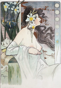 snowce:  Arthur Foache, Poster design ‘La Garonne’, 1898  That&rsquo;s so lovely, like Mucha.