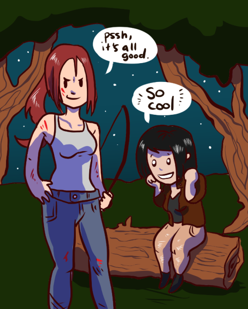 Lara Croft & Sam from Tomb Raider for pousseyEevee for hex-maniac-mareen2 OCs for thatgirlwholik
