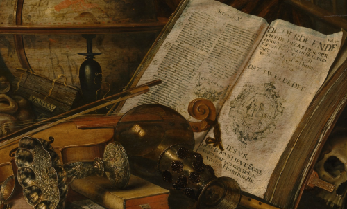 karrova:Vanitas Still Life (detail) by Edwaert Collier