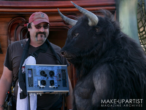 Howard Berger of KNB EFX Group works with Minotaurs from Narnia. #MonsterSuitMonday #MinotaurMonday
