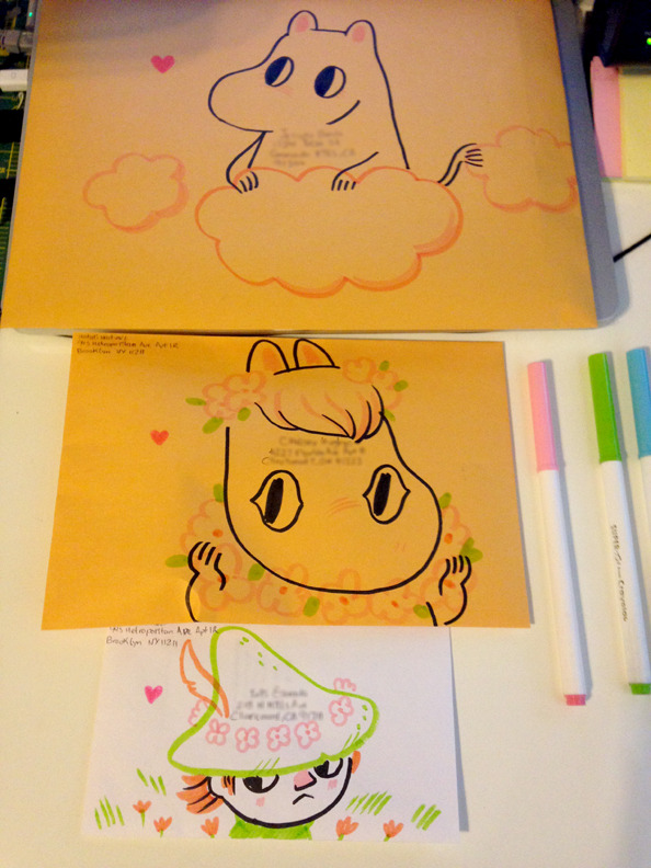 natalikoromotoart:   Envelope doodles… Moomin Edition. 