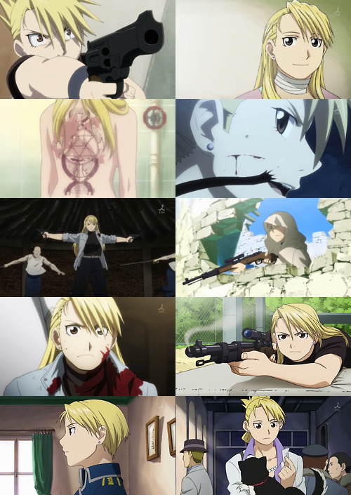 rckbell:  fma week; day four↳ ladies day; riza hawkeye&ldquo;you know as
