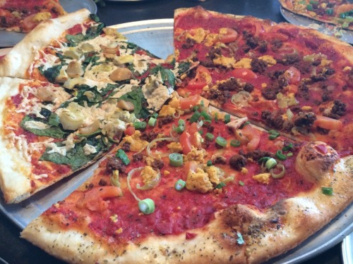 veganpizzafuckyeah:  reblogged from vegan-diezo:  “Eat The Crust” and “Heart Of Darkness” and Sizzle Pie Pizza in Portland.  