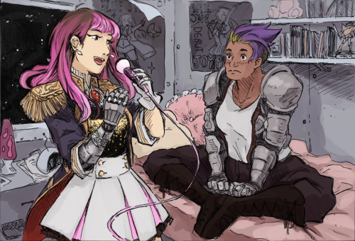 jesscookie:aria and jacqui from the very good tabletop games podcast, friends at the table[image des