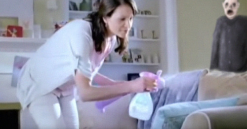 slimyswampghost: Screengrabs from a series of cleaning commercials that ran in 2009. The figure was 