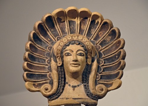 classicalmonuments: Painted Etruscan Antefixes - part IAn antefix (from Latin antefigere, to fasten 