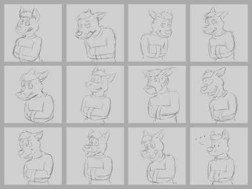 progress sketch on some telegram stickers for harvestcoyote of Weasyl