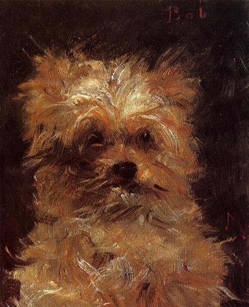artist-manet: Head of a Dog, 1876, Édouar ManetMedium: oil,canvas