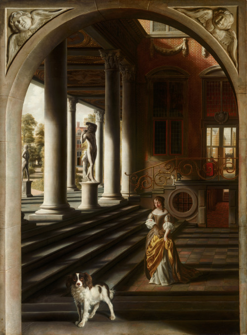 oncanvas:Perspective View with a Woman Reading a Letter, Samuel van Hoogstraten, circa 1670Oil on ca