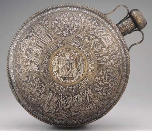 veryculturedswine:Canteen with Christian Themes Syria, ca. 1240–1250This unique canteen is the work 