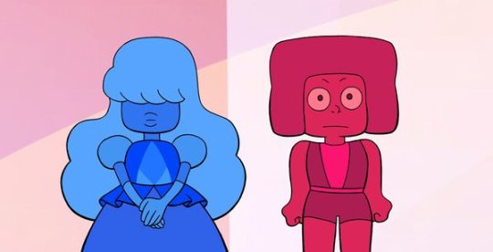 elasticitymudflap:  sometimes i jsut think about how in ‘the answer’ ruby seemed so genuinely bewildered and unexpecting of sapphire’s kindness??? like shes constantly expecting sapphire to yell at her or discipline her when she does something wrong