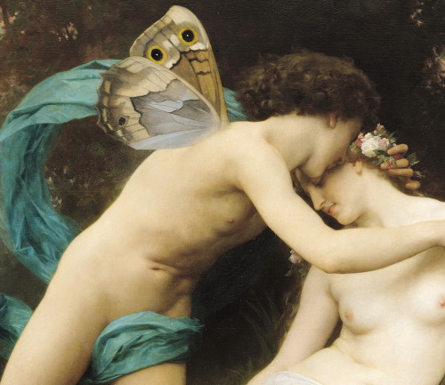 loumargi:William Adolphe Bouguereau (French artist, 1825-1905)Flora and Zephyr-detail