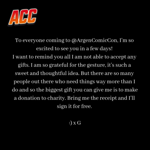 gillianaofficial: A todos que vienen a @ArgenComicCon / To everyone coming to @ArgenComicCon…