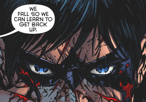 justiceleaque: We get up to push back. ➥parallel scenes: Batman Begins + Nightwing #30