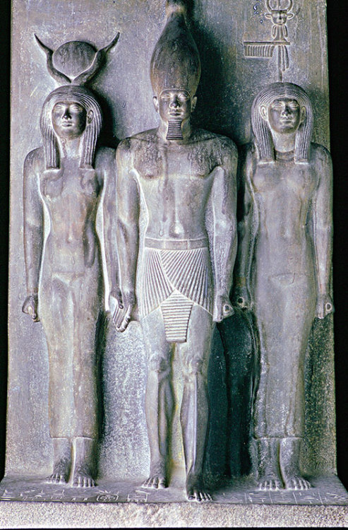 egypt-museum:Triad of Menkaure Menkaure was the builder of what is known as the third pyramid, the s