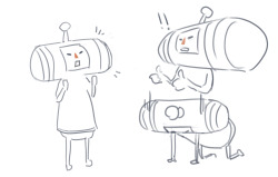 I’ve been watching a lot of Katamari Damacy and We Love Katamari let’s plays and I got really into it. A couple warm up doodles of the Prince while waiting for my copy of Katamari Forever.