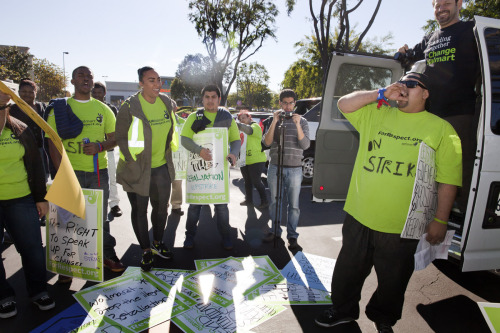 changewalmart:In Los Angeles, CA Walmart workers from 6 area stores went out on strike. They say t