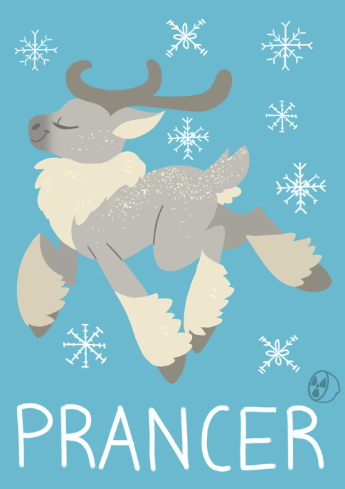 Another design for my Christmas card series. It’s Prancer this time!