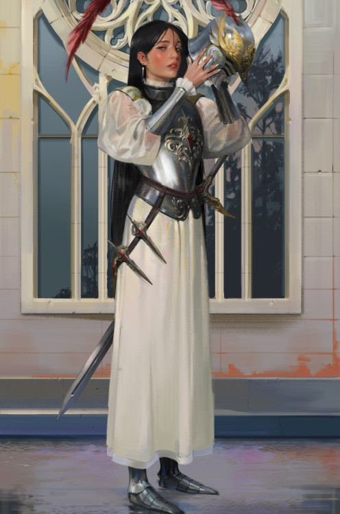 ravenkult:female knight by kang hee yoon www.artstation.com/artwork/nYnkX9