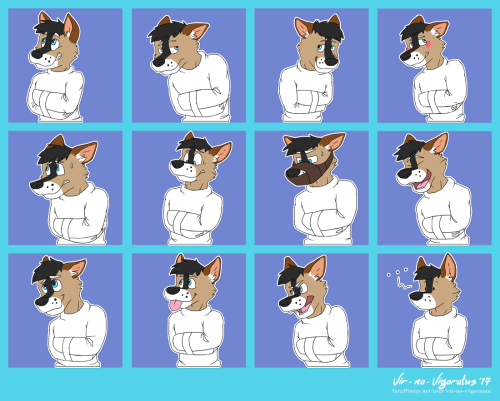 Finished set of telegram stickers for HarvestCoyote of Weasyl