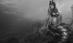 Monochromatic Splash Art: Siren Cassiopeia