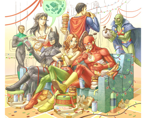 bigsamthompson: Some absolutely adorable DC Comics fan art by チャゾノ on pixiv!