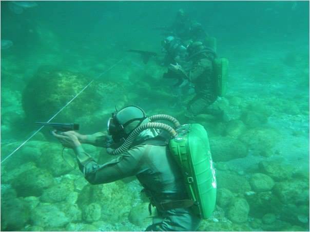 gunrunnerhell:  Water War Russian troops with their specially designed firearms designed