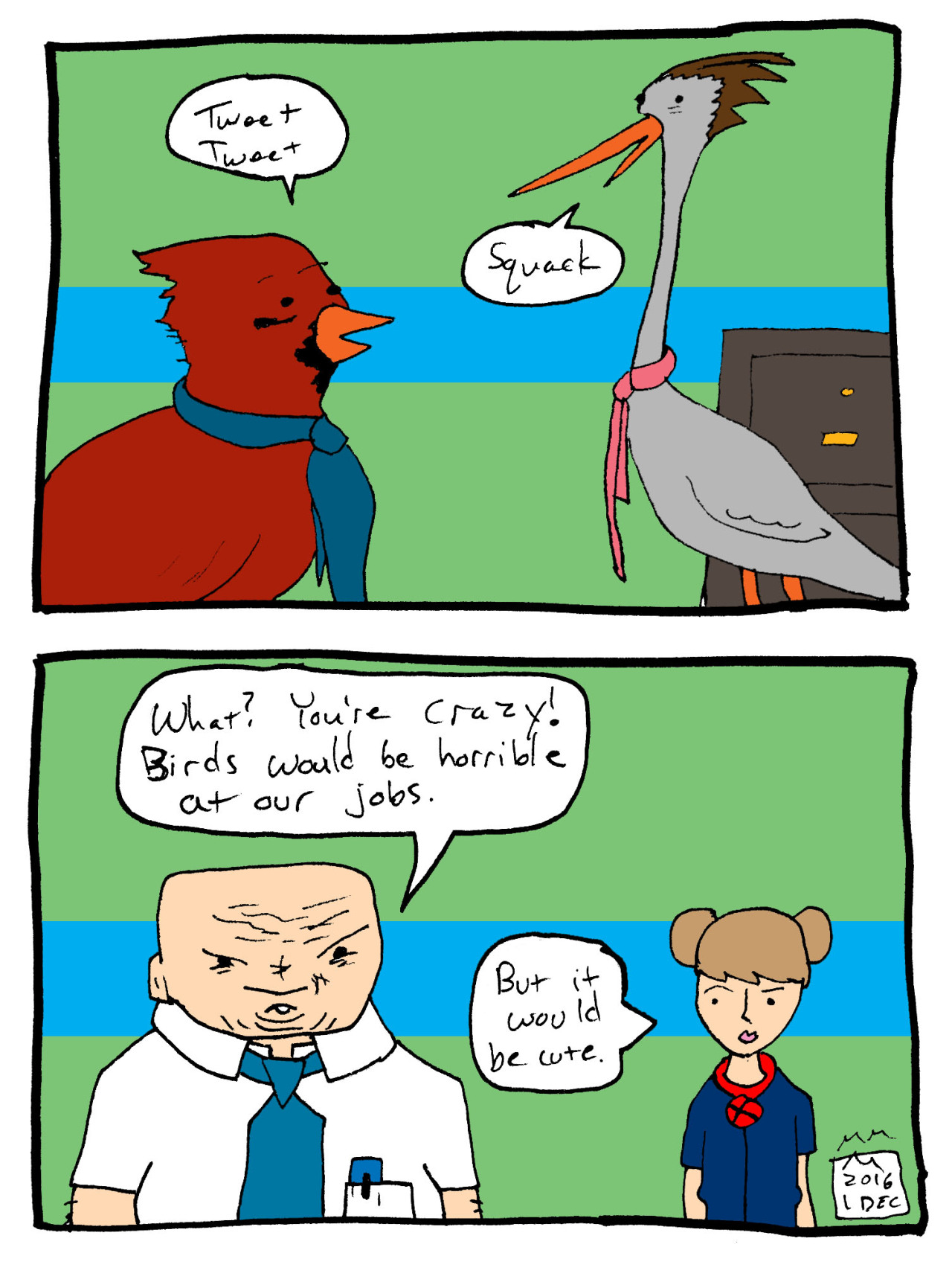 ed the business warrior - office birds
check out more of my comics @ mini dove comics & @retail-comics. Like the facebook page for more comic fun and check out the etsy page for original comics and art.