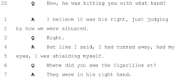 katstes:  alegbra:  scenicroutes:  darren wilson testified that mike brown hit him with his right hand while holding a large box of cigarillos in his right hand and the grand jury was like, “hmm, sure, seems legit”  mike brown apparently hit darren